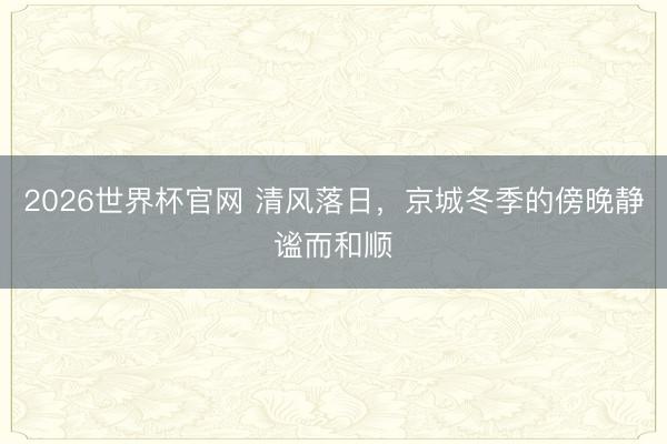 2026世界杯官网 清风落日,京城冬季的傍晚静谧而和顺