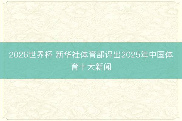 2026世界杯 新华社体育部评出2025年中国体育十大新闻