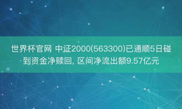 世界杯官网 中证2000(563300)已通顺5日碰到资金净赎回， 区间净流出额9.57亿元