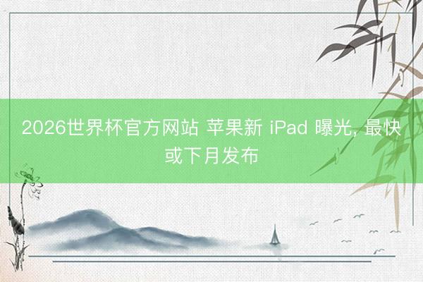 2026世界杯官方网站 苹果新 iPad 曝光， 最快或下月发布
