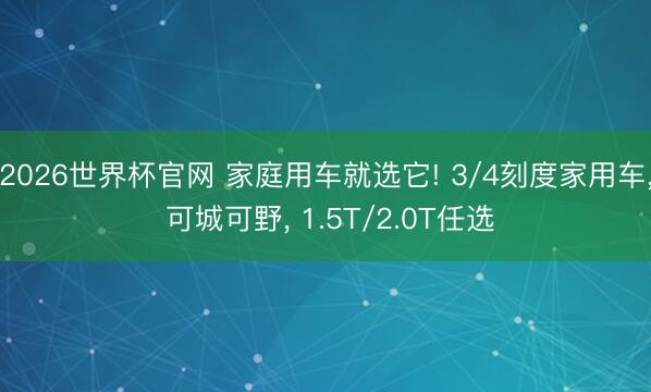 2026世界杯官网 家庭用车就选它! 3/4刻度家用车， 可城可野， 1.5T/2.0T任选
