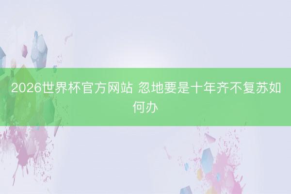 2026世界杯官方网站 忽地要是十年齐不复苏如何办